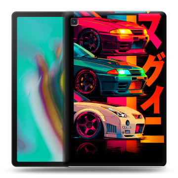 Силиконовый чехол на Samsung Galaxy Tab S5e с принтом Гоночные машины