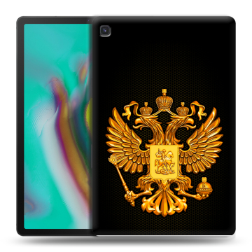 Силиконовый чехол на Samsung Galaxy Tab S5e с принтом Герб России желтый Силиконовый чехол на Samsung Galaxy Tab S5e с принтом Герб России желтый