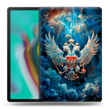 Силиконовый чехол на Samsung Galaxy Tab S5e с принтом Герб флаг России