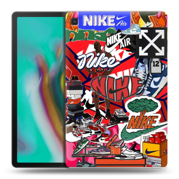 Силиконовый чехол на Samsung Galaxy Tab S5e с принтом Найк Nike яркий