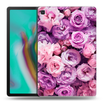 Силиконовый чехол на Samsung Galaxy Tab S5e с принтом лавандовые розы