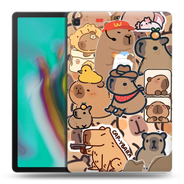 Силиконовый чехол на Samsung Galaxy Tab S5e с принтом капибара
