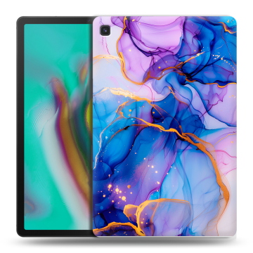 Силиконовый чехол на Samsung Galaxy Tab S5e с принтом синий мрамор Силиконовый чехол на Samsung Galaxy Tab S5e с принтом синий мрамор