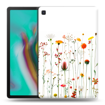 Силиконовый чехол на Samsung Galaxy Tab S5e с принтом цветы