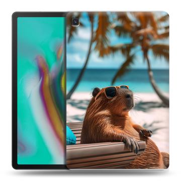 Силиконовый чехол на Samsung Galaxy Tab S5e с принтом Капибара Силиконовый чехол на Samsung Galaxy Tab S5e с принтом Капибара