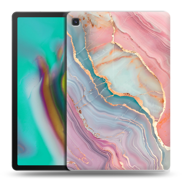 Силиконовый чехол на Samsung Galaxy Tab S5e с принтом розовый мрамор Силиконовый чехол на Samsung Galaxy Tab S5e с принтом розовый мрамор
