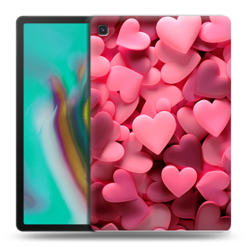 Силиконовый чехол на Samsung Galaxy Tab S5e с принтом розовые сердечки