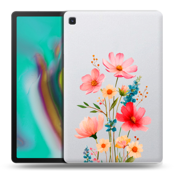 Силиконовый чехол на Samsung Galaxy Tab S5e с принтом Цветы
