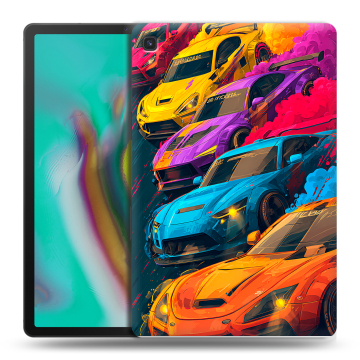 Силиконовый чехол на Samsung Galaxy Tab S5e с принтом Тачки
