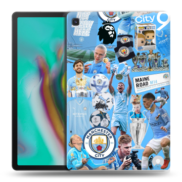 Силиконовый чехол на Samsung Galaxy Tab S5e с принтом Man City Манчестер Сити