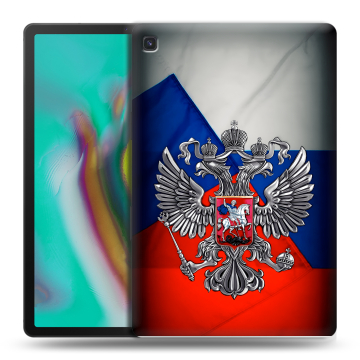 Силиконовый чехол на Samsung Galaxy Tab S5e с принтом Флаг России Силиконовый чехол на Samsung Galaxy Tab S5e с принтом Флаг России
