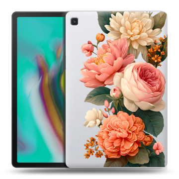 Силиконовый чехол на Samsung Galaxy Tab S5e с принтом цветы
