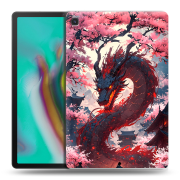 Силиконовый чехол на Samsung Galaxy Tab S5e с принтом Дракон Японский Силиконовый чехол на Samsung Galaxy Tab S5e с принтом Дракон Японский