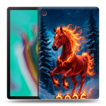 Силиконовый чехол на Samsung Galaxy Tab S5e с принтом Новый год коня