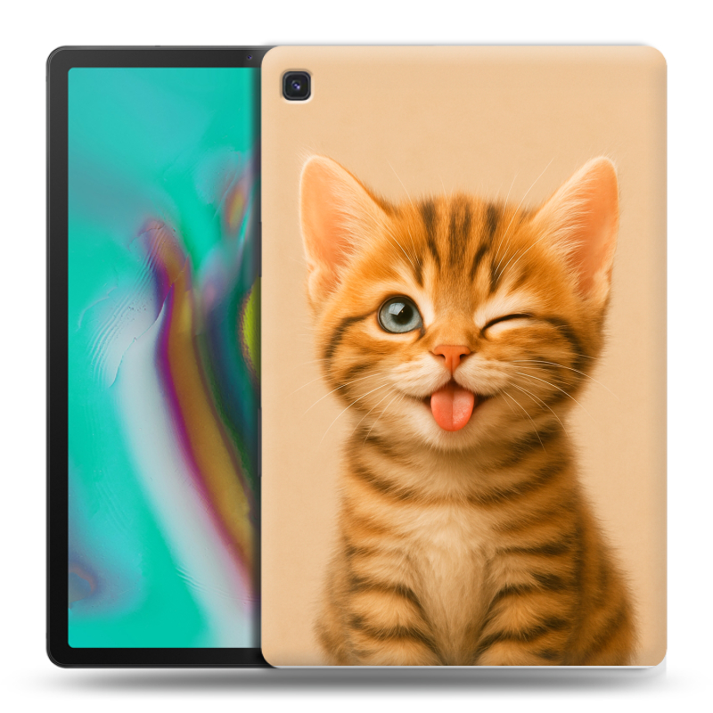 Силиконовый чехол на Samsung Galaxy Tab S5e с принтом котенок Силиконовый чехол на Samsung Galaxy Tab S5e с принтом котенок