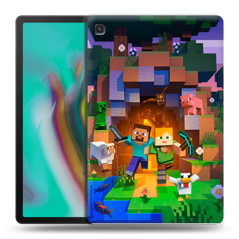 Силиконовый чехол на Samsung Galaxy Tab S5e с принтом Майнкрафт Minecraft Силиконовый чехол на Samsung Galaxy Tab S5e с принтом Майнкрафт Minecraft