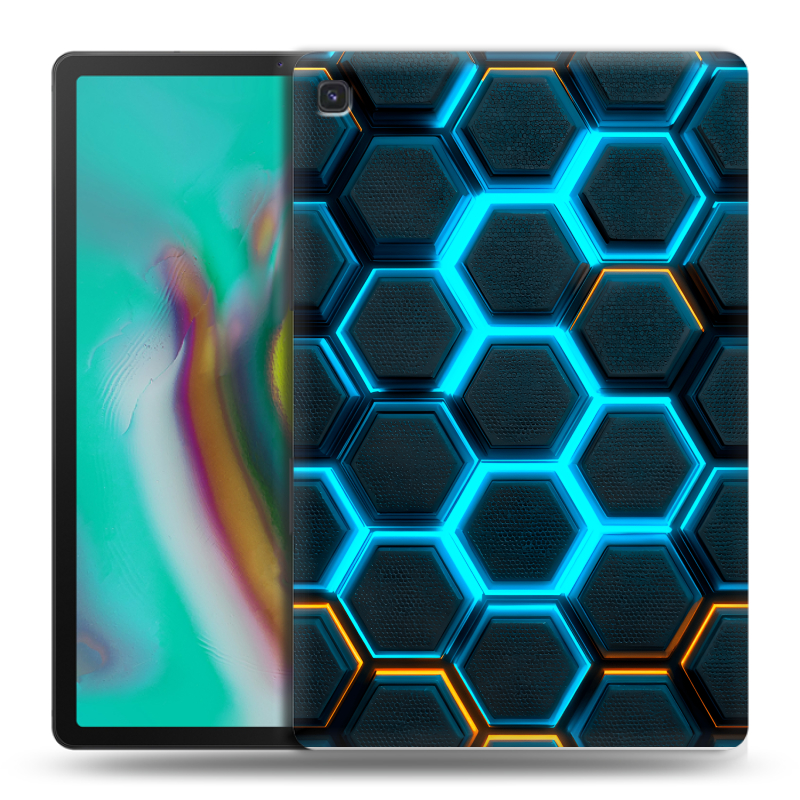 Силиконовый чехол на Samsung Galaxy Tab S5e с принтом Неоновые соты Силиконовый чехол на Samsung Galaxy Tab S5e с принтом Неоновые соты