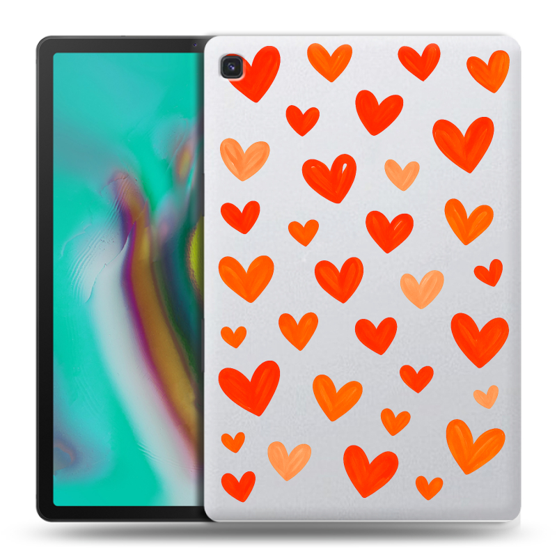 Силиконовый чехол на Samsung Galaxy Tab S5e с принтом Сердечки Силиконовый чехол на Samsung Galaxy Tab S5e с принтом Сердечки
