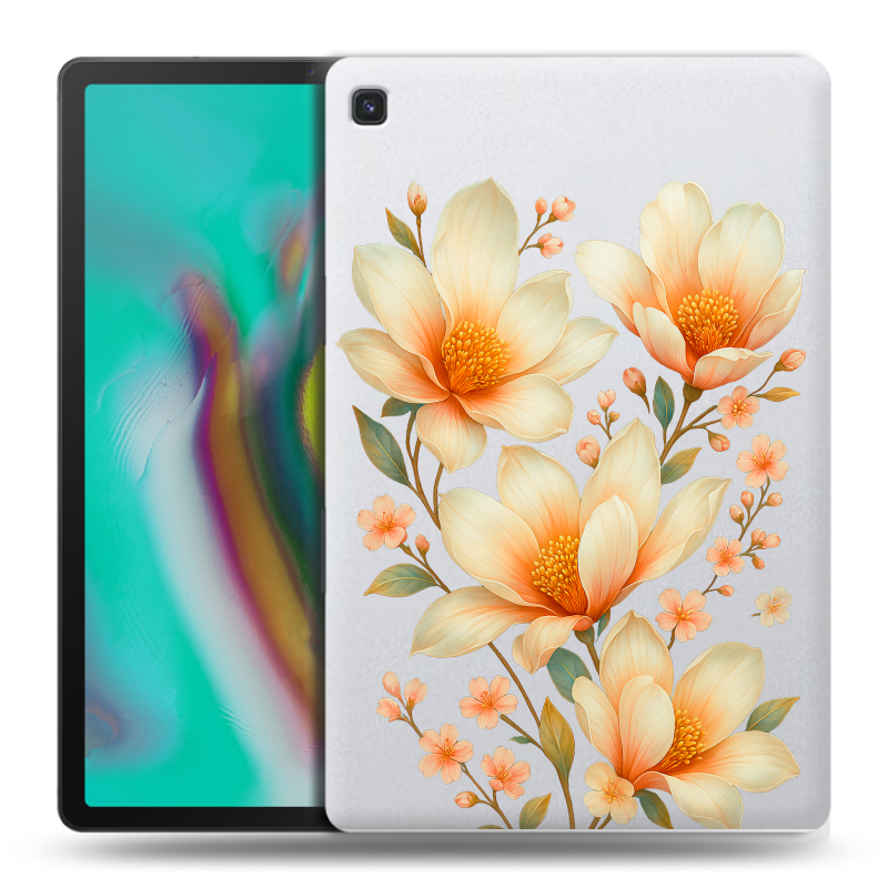 Силиконовый чехол на Samsung Galaxy Tab S5e с принтом Цветы Силиконовый чехол на Samsung Galaxy Tab S5e с принтом Цветы
