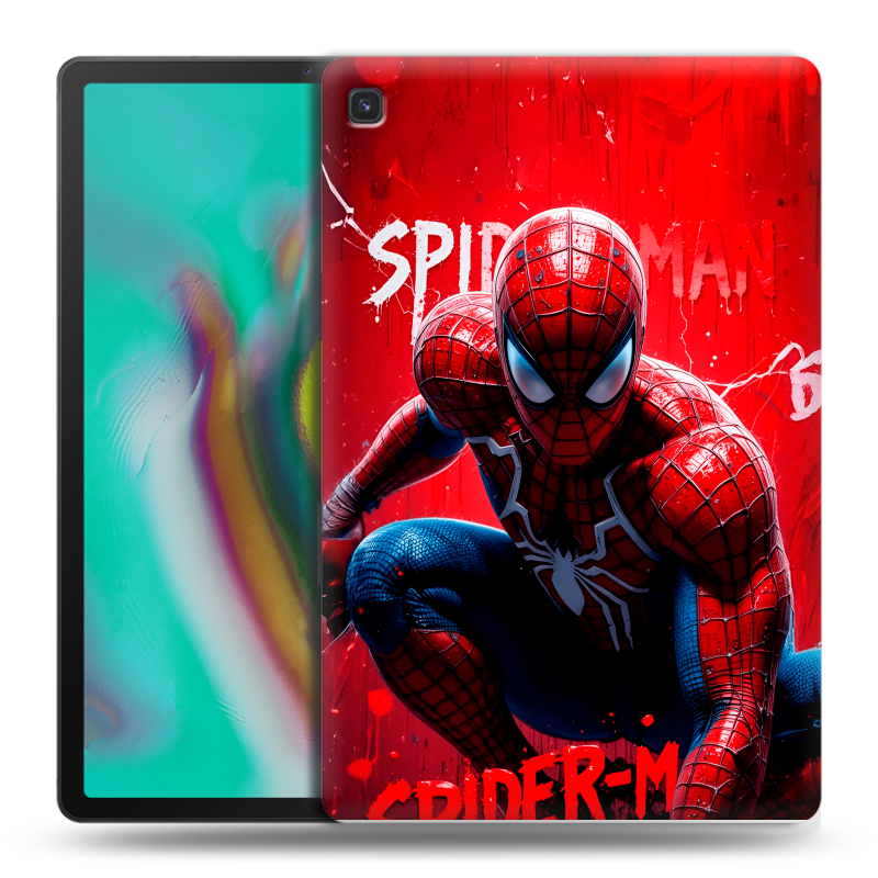 Силиконовый противоударный чехол на Samsung Galaxy Tab S5e с принтом Spiderman Человек паук Силиконовый противоударный чехол на Samsung Galaxy Tab S5e с принтом Spiderman Человек паук