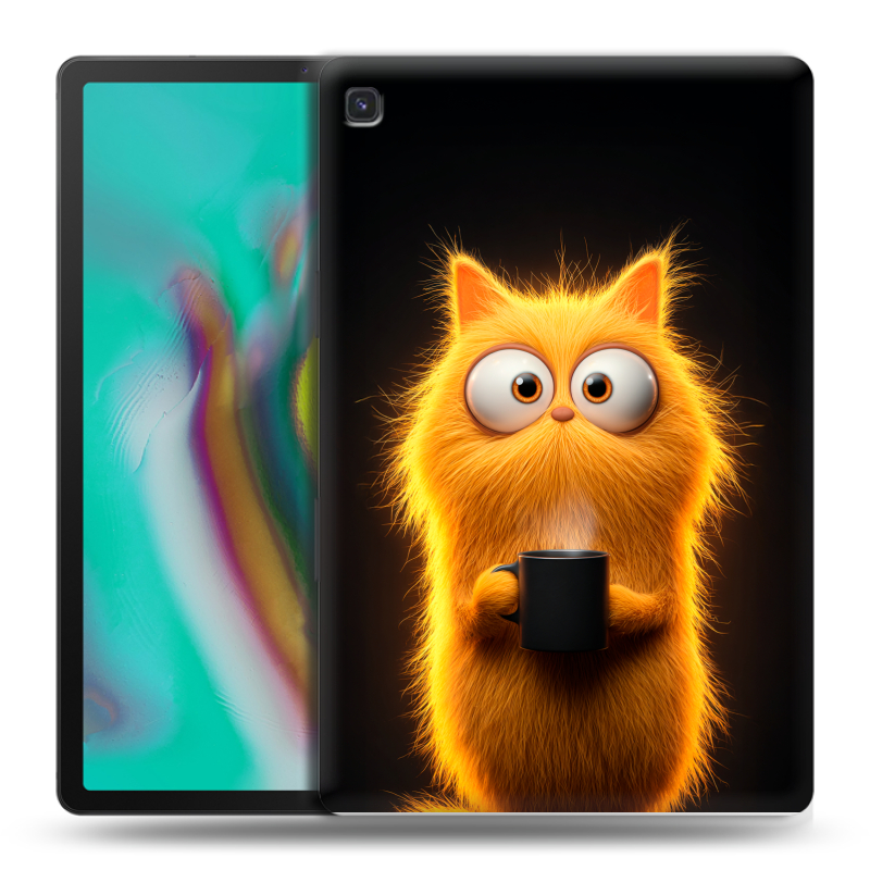 Силиконовый противоударный чехол на Samsung Galaxy Tab S5e с принтом Смешной кот Силиконовый противоударный чехол на Samsung Galaxy Tab S5e с принтом Смешной кот