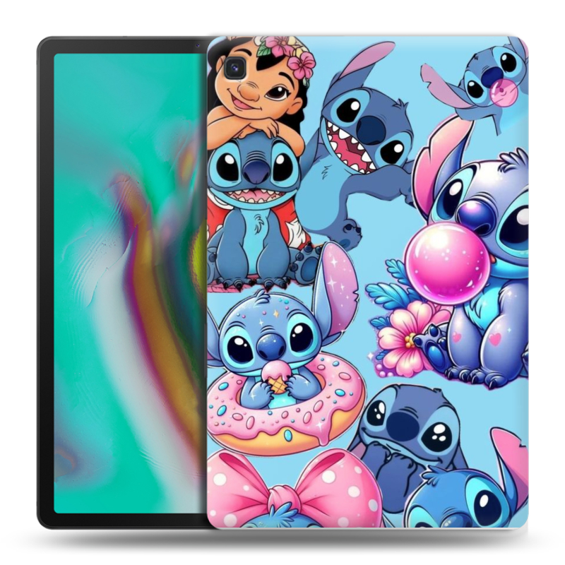 Силиконовый противоударный чехол на Samsung Galaxy Tab S5e с принтом Лило и Стич Силиконовый противоударный чехол на Samsung Galaxy Tab S5e с принтом Лило и Стич