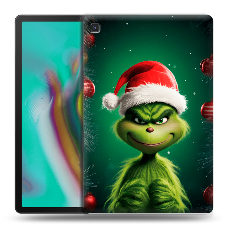 Силиконовый чехол на Samsung Galaxy Tab S5e с принтом Гринч Новый год Рождество Силиконовый чехол на Samsung Galaxy Tab S5e с принтом Гринч Новый год Рождество