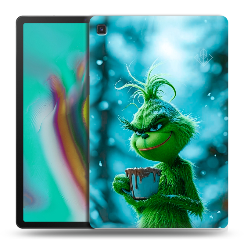 Силиконовый чехол на Samsung Galaxy Tab S5e с принтом Новый год гринч Силиконовый чехол на Samsung Galaxy Tab S5e с принтом Новый год гринч