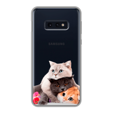 Силиконовый чехол на Samsung Galaxy S10e с принтом Кошки Силиконовый чехол на Samsung Galaxy S10e с принтом Кошки