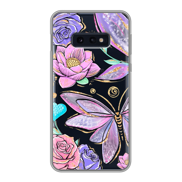 Силиконовый чехол на Samsung Galaxy S10e с принтом Бабочки и цветы Силиконовый чехол на Samsung Galaxy S10e с принтом Бабочки и цветы