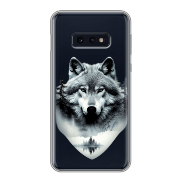Силиконовый чехол на Samsung Galaxy S10e с принтом Волк в лесу Силиконовый чехол на Samsung Galaxy S10e с принтом Волк в лесу
