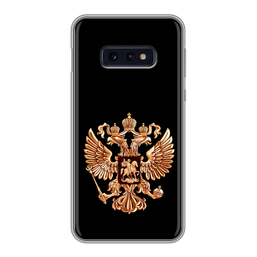 Силиконовый чехол на Samsung Galaxy S10e с принтом Герб России золотой Силиконовый чехол на Samsung Galaxy S10e с принтом Герб России золотой