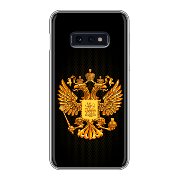 Силиконовый чехол на Samsung Galaxy S10e с принтом Герб России желтый