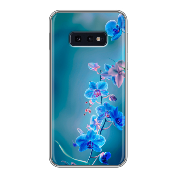 Силиконовый чехол на Samsung Galaxy S10e с принтом Голубые цветы