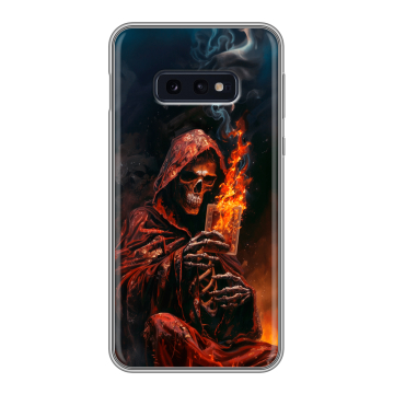 Силиконовый чехол на Samsung Galaxy S10e с принтом Скелет и карты Силиконовый чехол на Samsung Galaxy S10e с принтом Скелет и карты