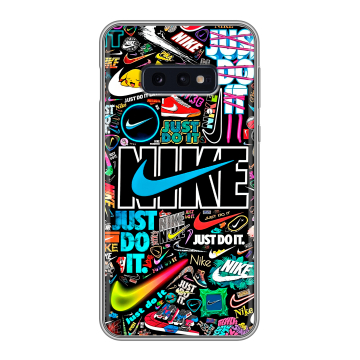 Силиконовый чехол на Samsung Galaxy S10e с принтом найк nike черный Силиконовый чехол на Samsung Galaxy S10e с принтом найк nike черный