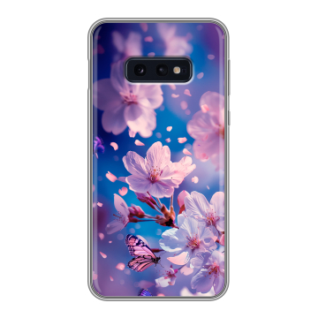Силиконовый чехол на Samsung Galaxy S10e с принтом цветы бабочки Силиконовый чехол на Samsung Galaxy S10e с принтом цветы бабочки