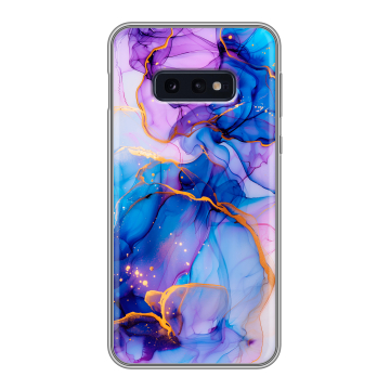 Силиконовый чехол на Samsung Galaxy S10e с принтом синий мрамор