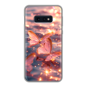 Силиконовый чехол на Samsung Galaxy S10e с принтом бабочки розовые