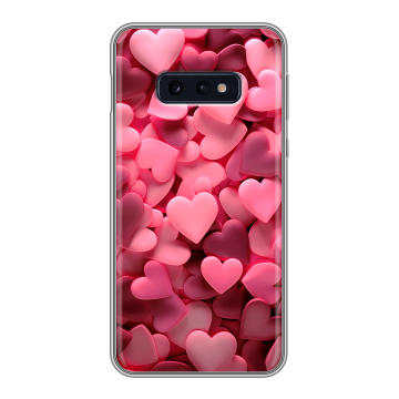 Силиконовый чехол на Samsung Galaxy S10e с принтом розовые сердечки