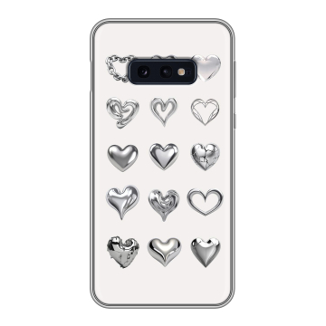 Силиконовый чехол на Samsung Galaxy S10e с принтом Y2K сердечки Силиконовый чехол на Samsung Galaxy S10e с принтом Y2K сердечки