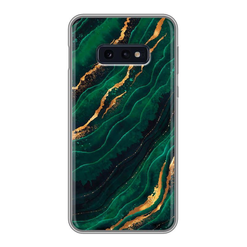 Силиконовый чехол на Samsung Galaxy S10e с принтом Мрамор зеленое золото Силиконовый чехол на Samsung Galaxy S10e с принтом Мрамор зеленое золото
