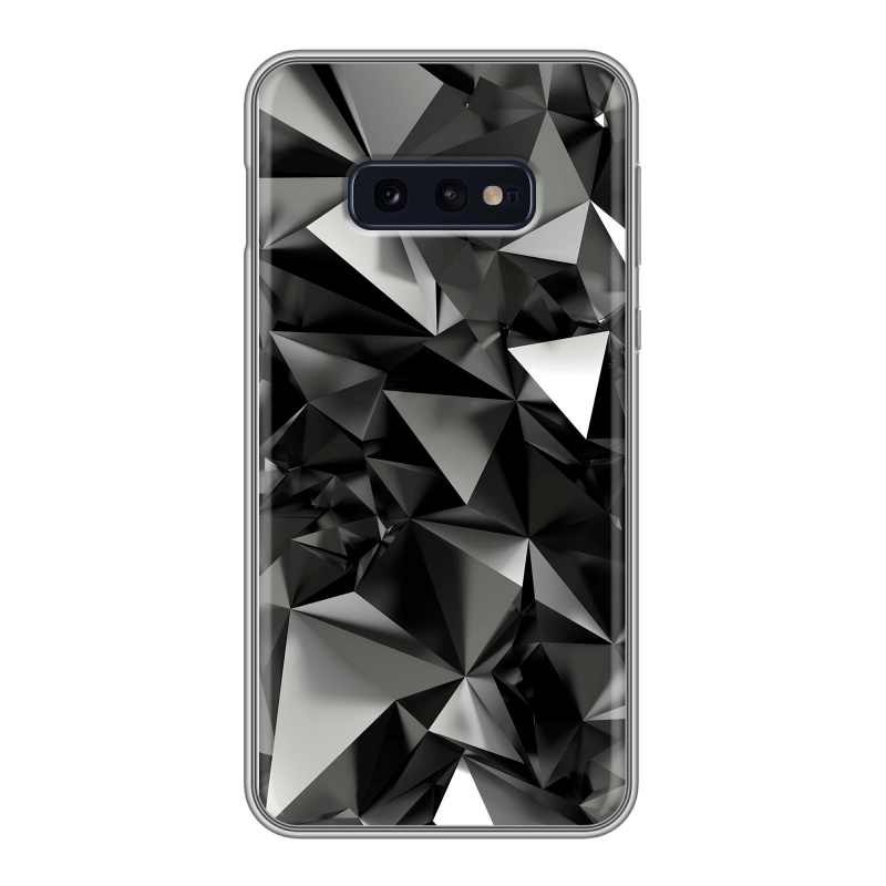 Силиконовый противоударный чехол на Samsung Galaxy S10e с принтом Черные кристаллы Силиконовый противоударный чехол на Samsung Galaxy S10e с принтом Черные кристаллы