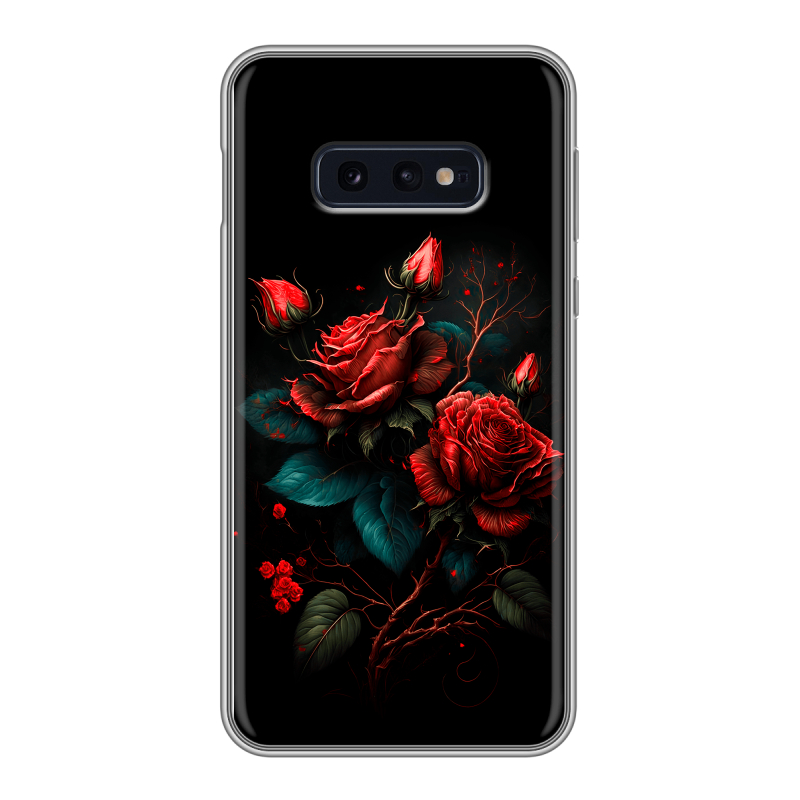 Силиконовый противоударный чехол на Samsung Galaxy S10e с принтом Розы красные Силиконовый противоударный чехол на Samsung Galaxy S10e с принтом Розы красные