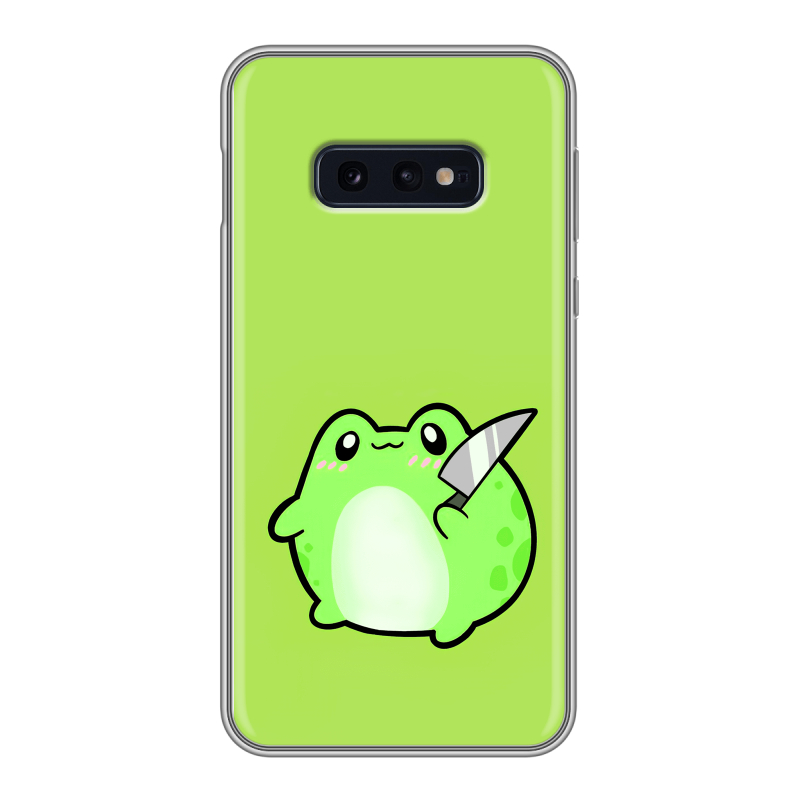 Силиконовый противоударный чехол на Samsung Galaxy S10e с принтом Лягушенок Силиконовый противоударный чехол на Samsung Galaxy S10e с принтом Лягушенок