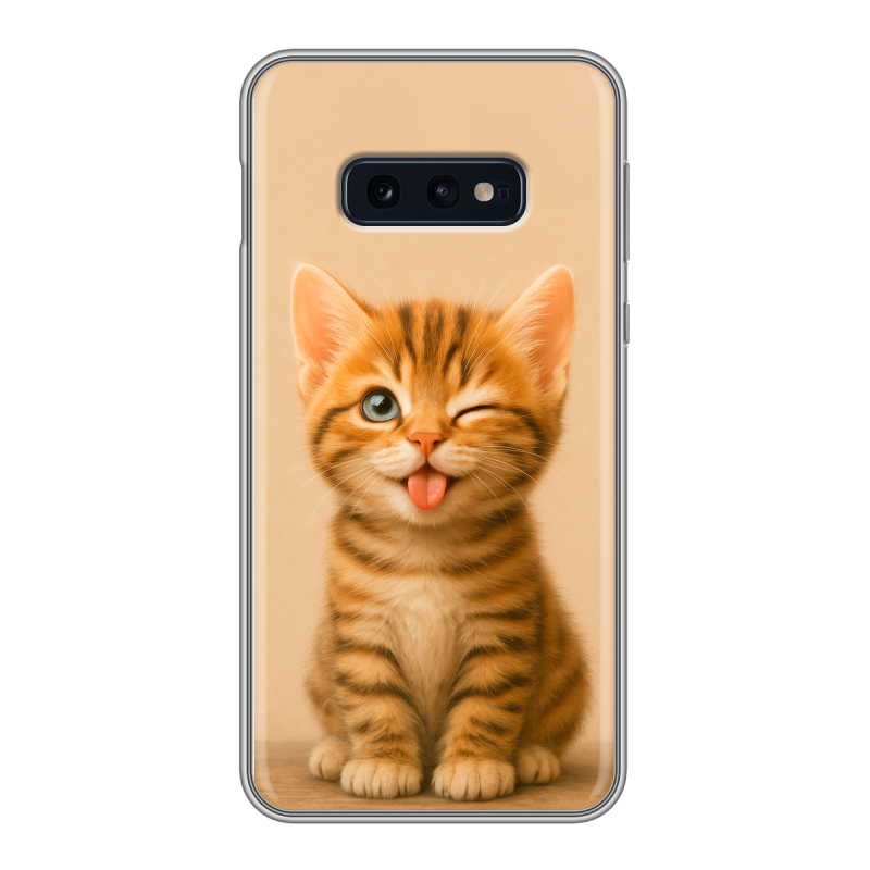 Силиконовый противоударный чехол на Samsung Galaxy S10e с принтом котенок Силиконовый противоударный чехол на Samsung Galaxy S10e с принтом котенок