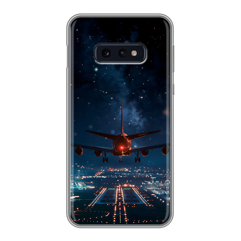 Силиконовый противоударный чехол на Samsung Galaxy S10e с принтом самолет Силиконовый противоударный чехол на Samsung Galaxy S10e с принтом самолет