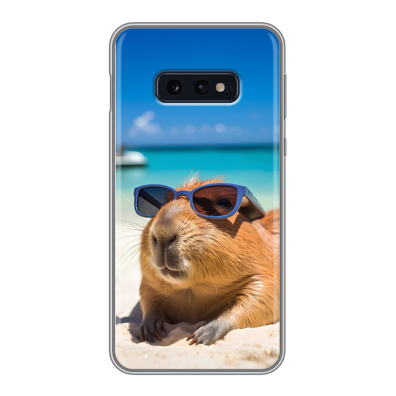 Силиконовый чехол на Samsung Galaxy S10e с принтом Капибара Силиконовый чехол на Samsung Galaxy S10e с принтом Капибара