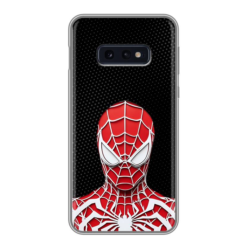 Силиконовый противоударный чехол на Samsung Galaxy S10e с принтом человек паук spiderman Силиконовый противоударный чехол на Samsung Galaxy S10e с принтом человек паук spiderman