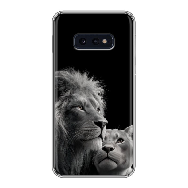 Силиконовый чехол на Samsung Galaxy S10e с принтом Лев кошки Силиконовый чехол на Samsung Galaxy S10e с принтом Лев кошки